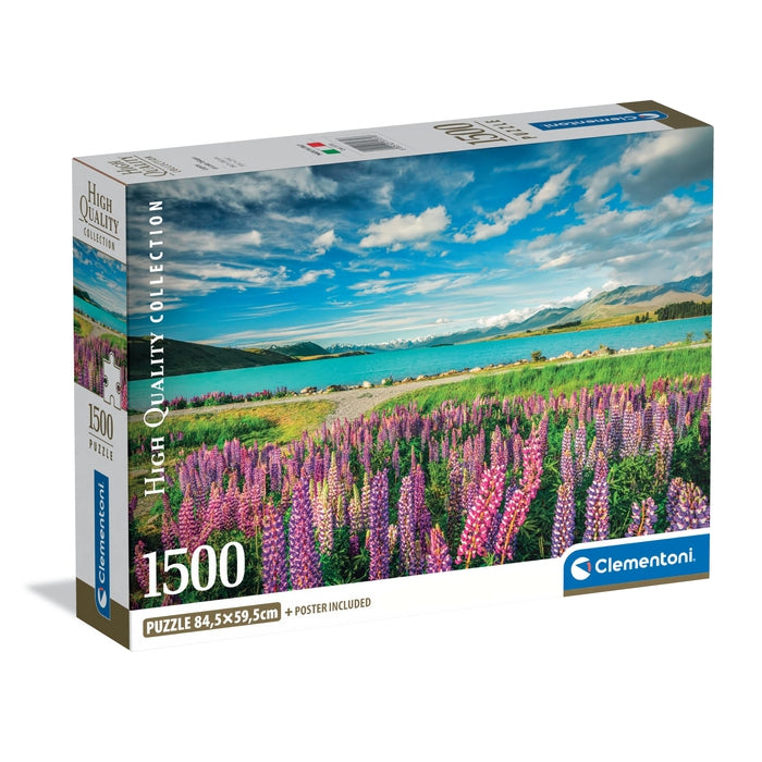 clementoni-puzzle-lupins-at-lake-tekapo-1500-teile-panorama image 1