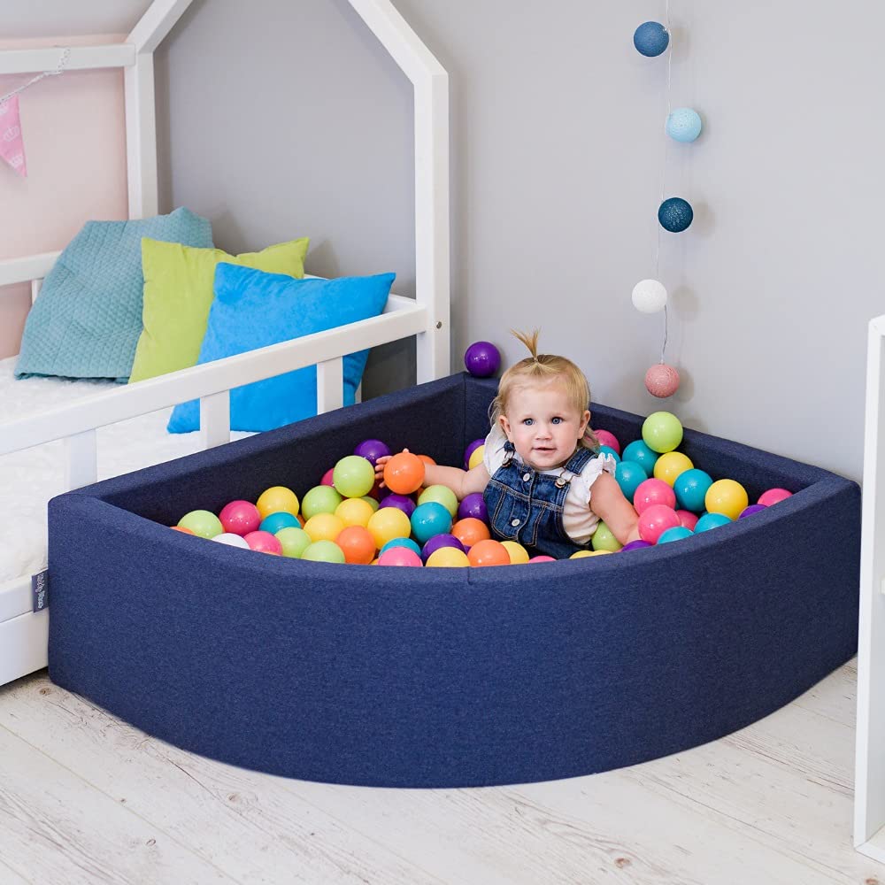 kiddymoon-b-llebad-90-x-30-cm-viertel-rechteckig-mit-200-b-llen-hellgrau-gr-n-or image 6