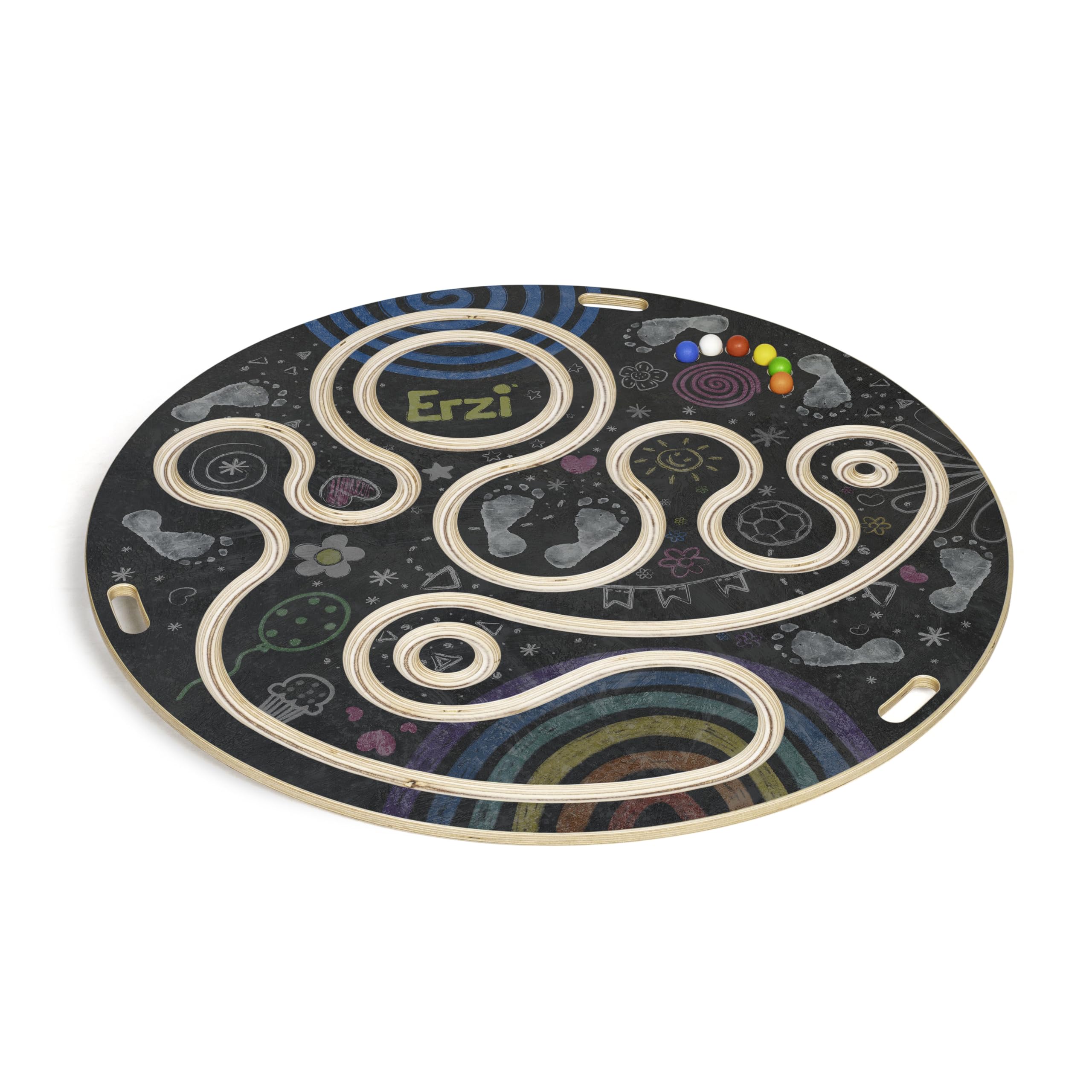 erzi-46252-teamdisc-aus-holz-balancierspiel-110-cm-mit-kugeln image 1