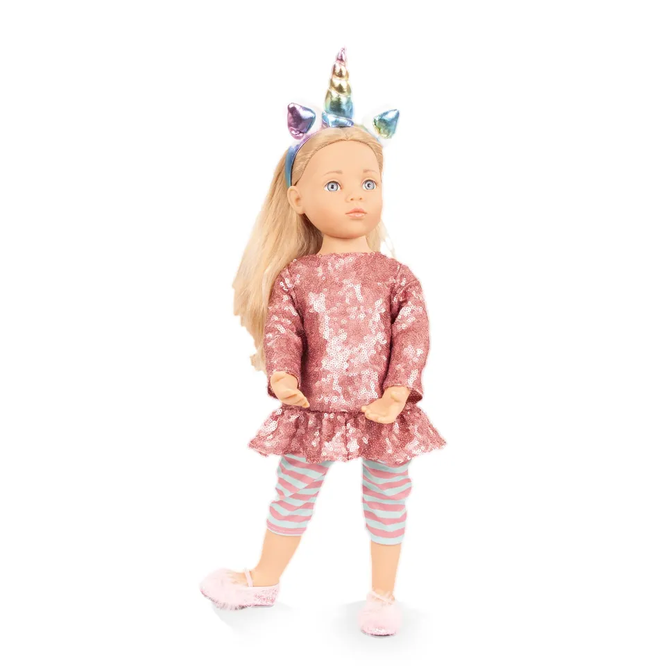 g-tz-happy-kidz-anna-einhorn-puppe-50-cm-multigelenk-stehpuppe-6-teilig image 1