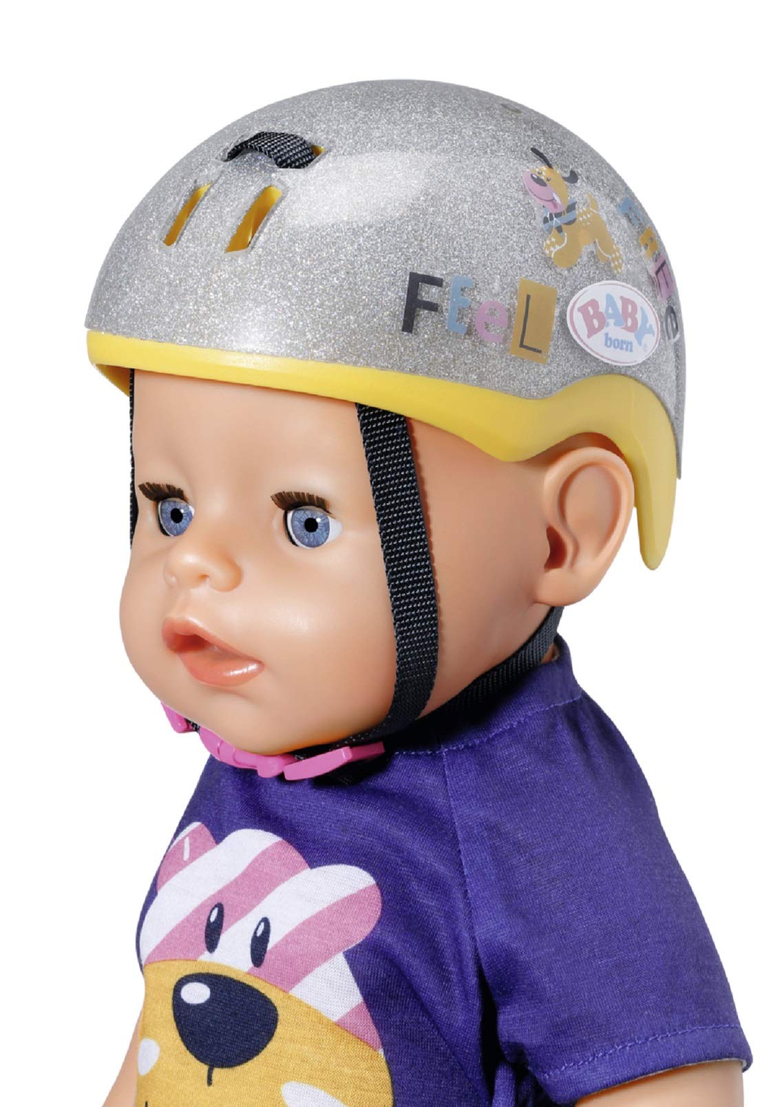 baby-born-830055-fahrradhelm-glitzer-silber-gelb-puppenhelm-f-r-43-cm-puppen image 3