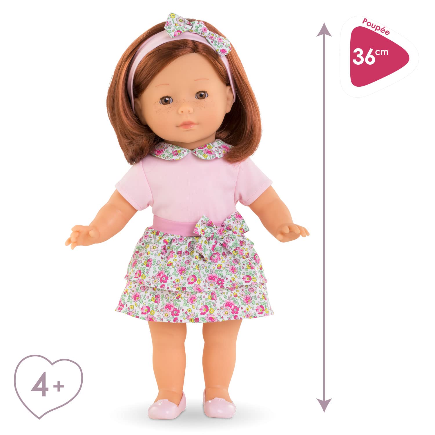 corolle-macorolle-pia-36cm-weichk-rper-ankleidepuppe-mit-roten-haaren-und-blumen image 3