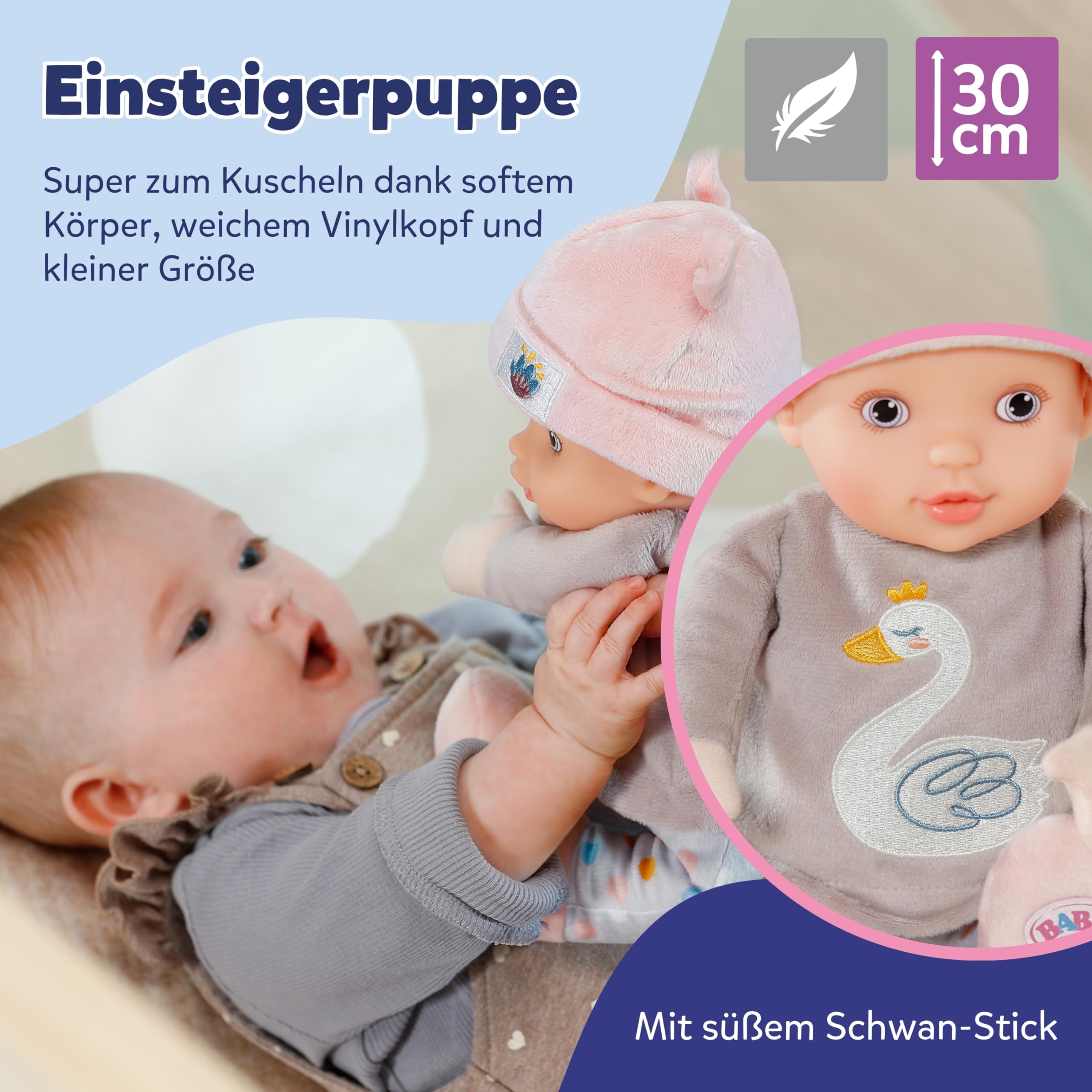 baby-born-for-babies-sweetie-mauve-30-cm-stoffpuppe-mit-rassel image 3