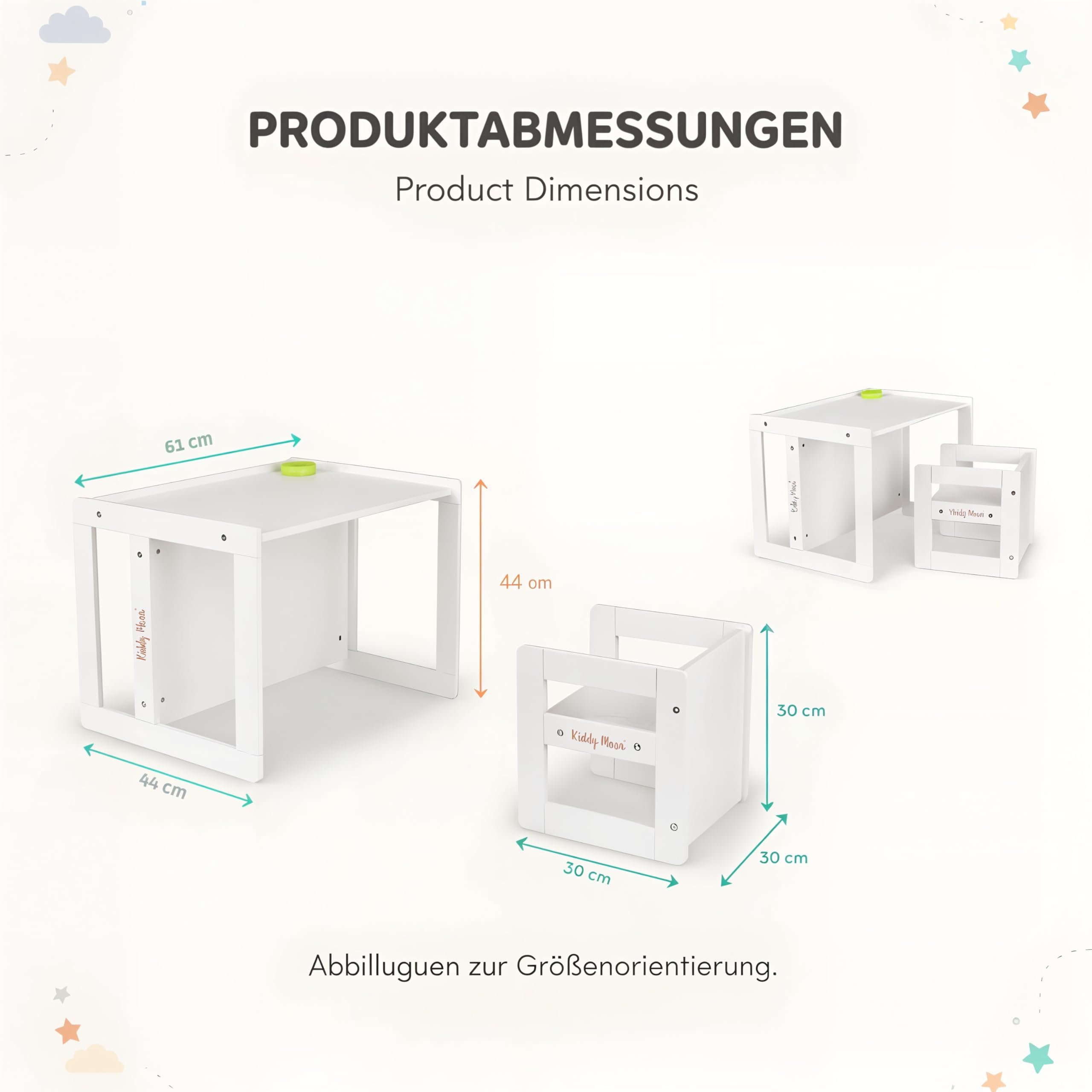 kiddymoon-kindertisch-mit-stuhl-2-in-1-wei image 3