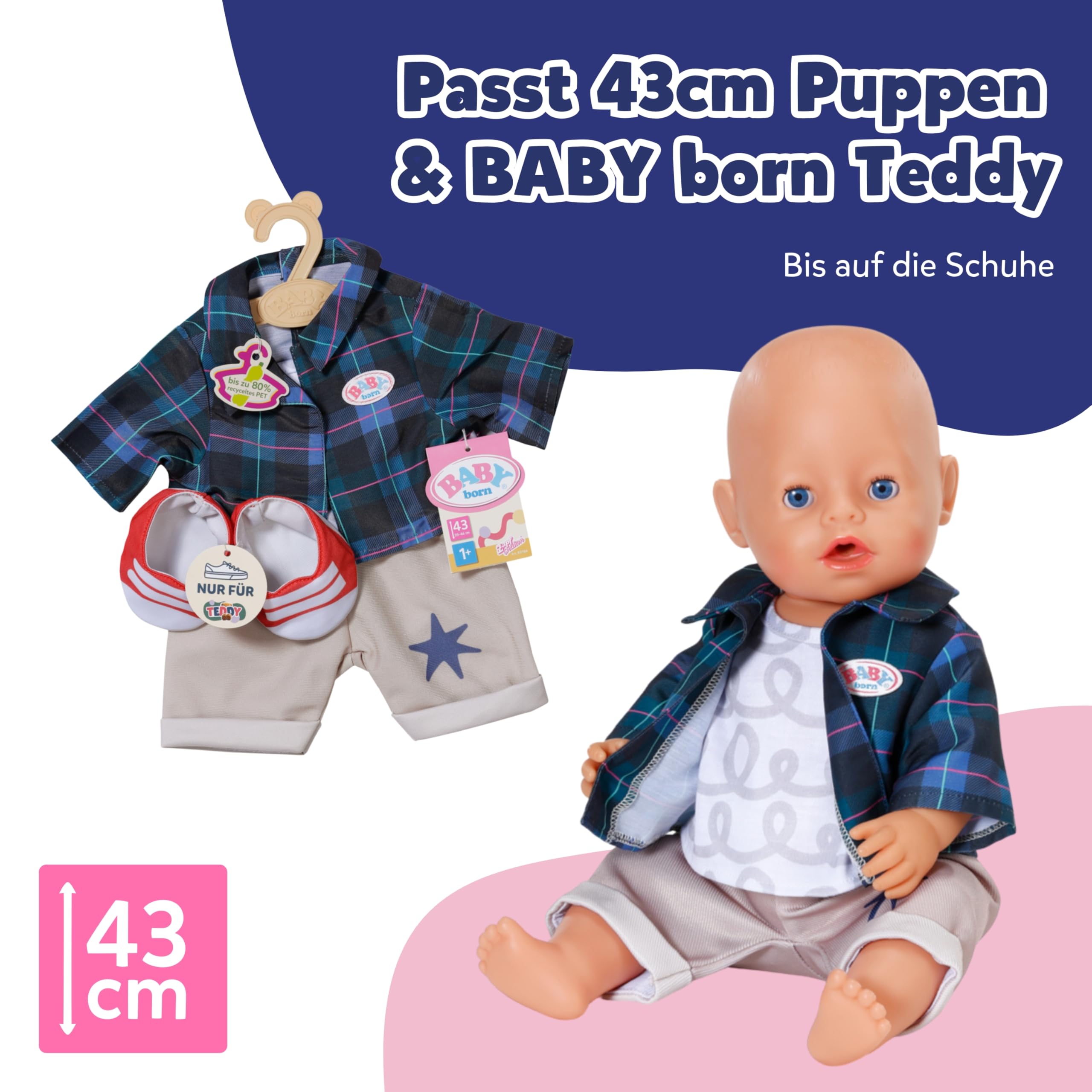 baby-born-teddy-outfit-mit-jacke-hose-und-schuhen-f-r-43cm-puppen image 5