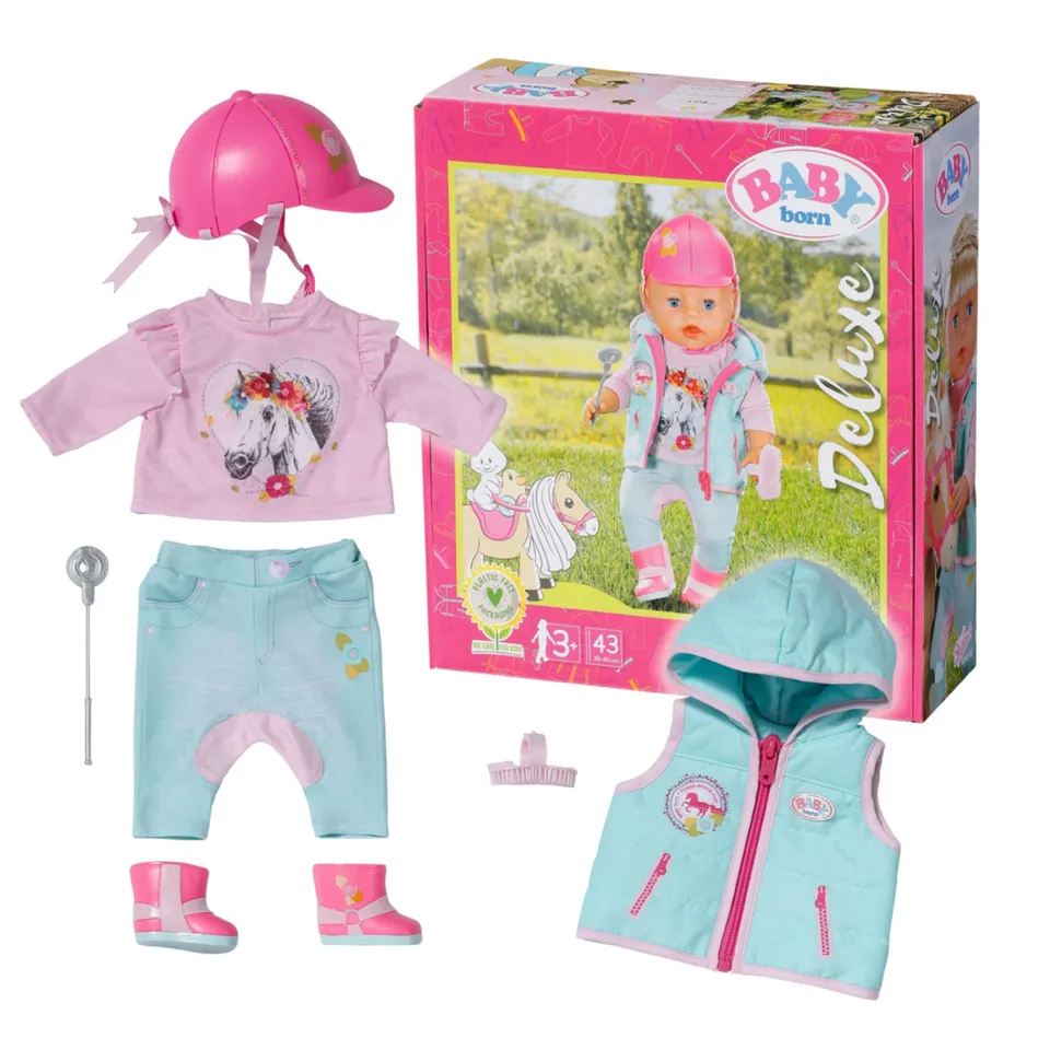 baby-born-deluxe-reiter-outfit-43cm-7-teilig-mit-helm-und-stiefeln image 1