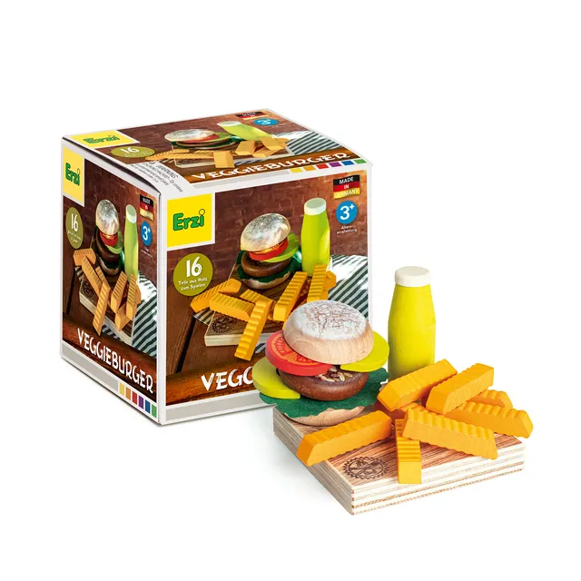 erzi-28139-veggieburger-sortierung-aus-holz-16-teilig image 1