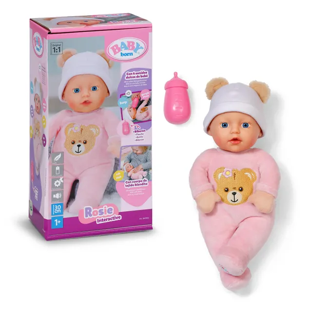 baby-born-interactive-rosie-30-cm-babypuppe-mit-6-soundfunktionen-inkl-fl-schche image 1