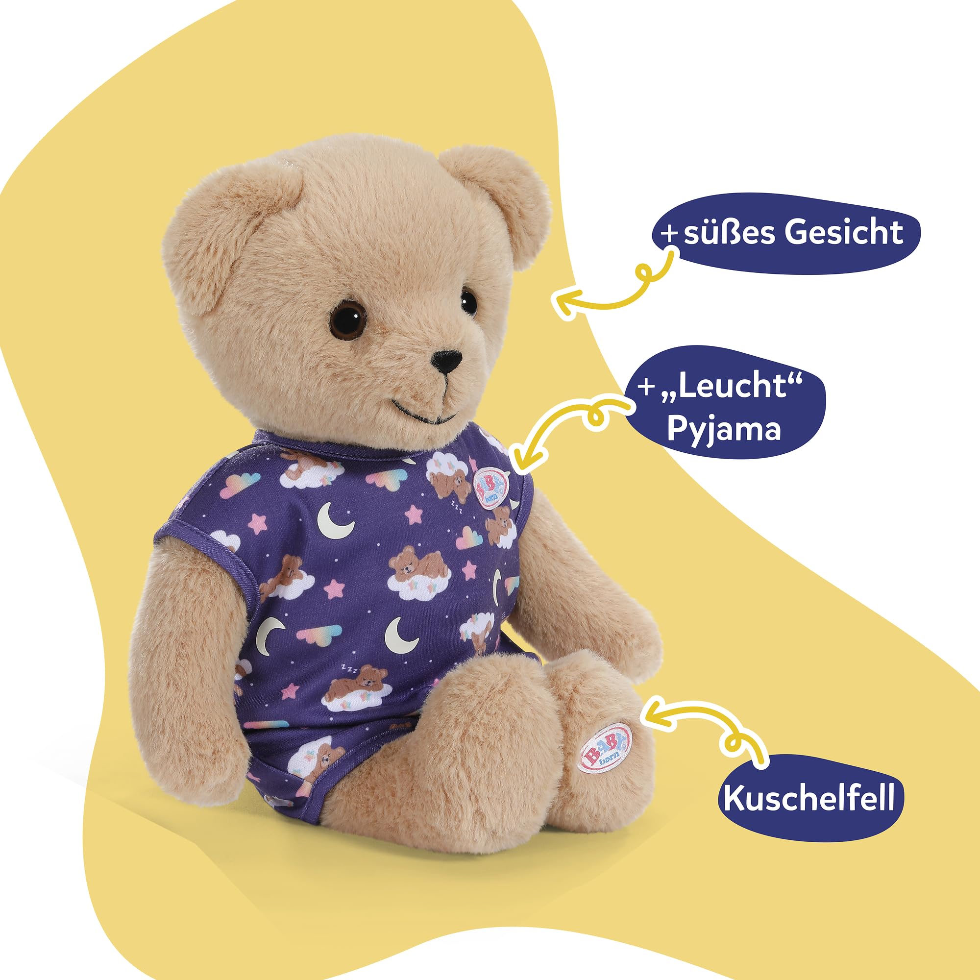 baby-born-teddy-mit-schlafanzug-pl-sch-leuchtet-im-dunkeln-43-cm image 2