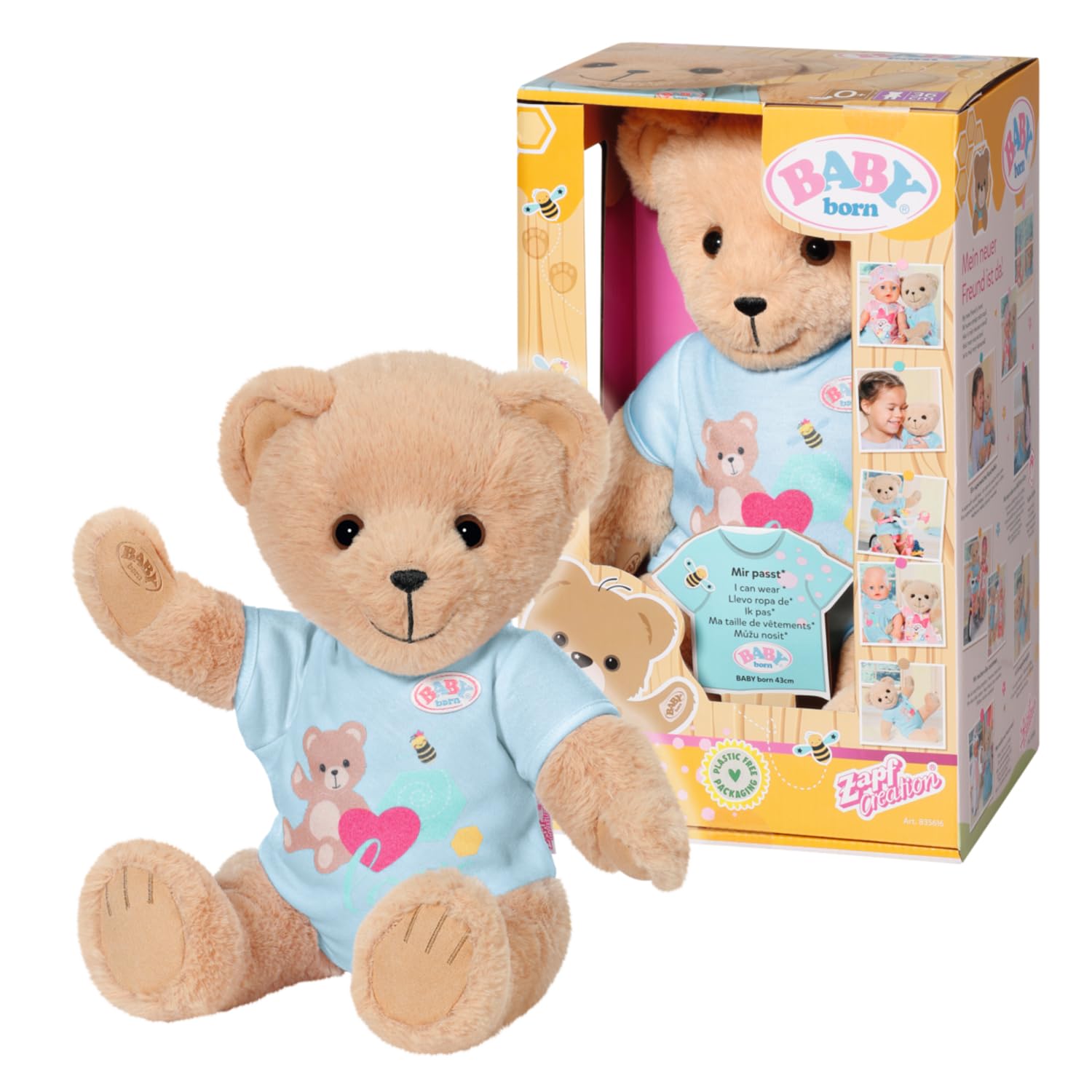 baby-born-b-r-blau-mit-blauem-strampler-teddy-kuscheltier-zapf-creation-835616 image 1