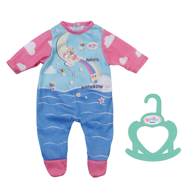baby-born-little-strampler-834633-einteiler-blau-rosa-mit-b-r-mond-print-f-r-36- image 1