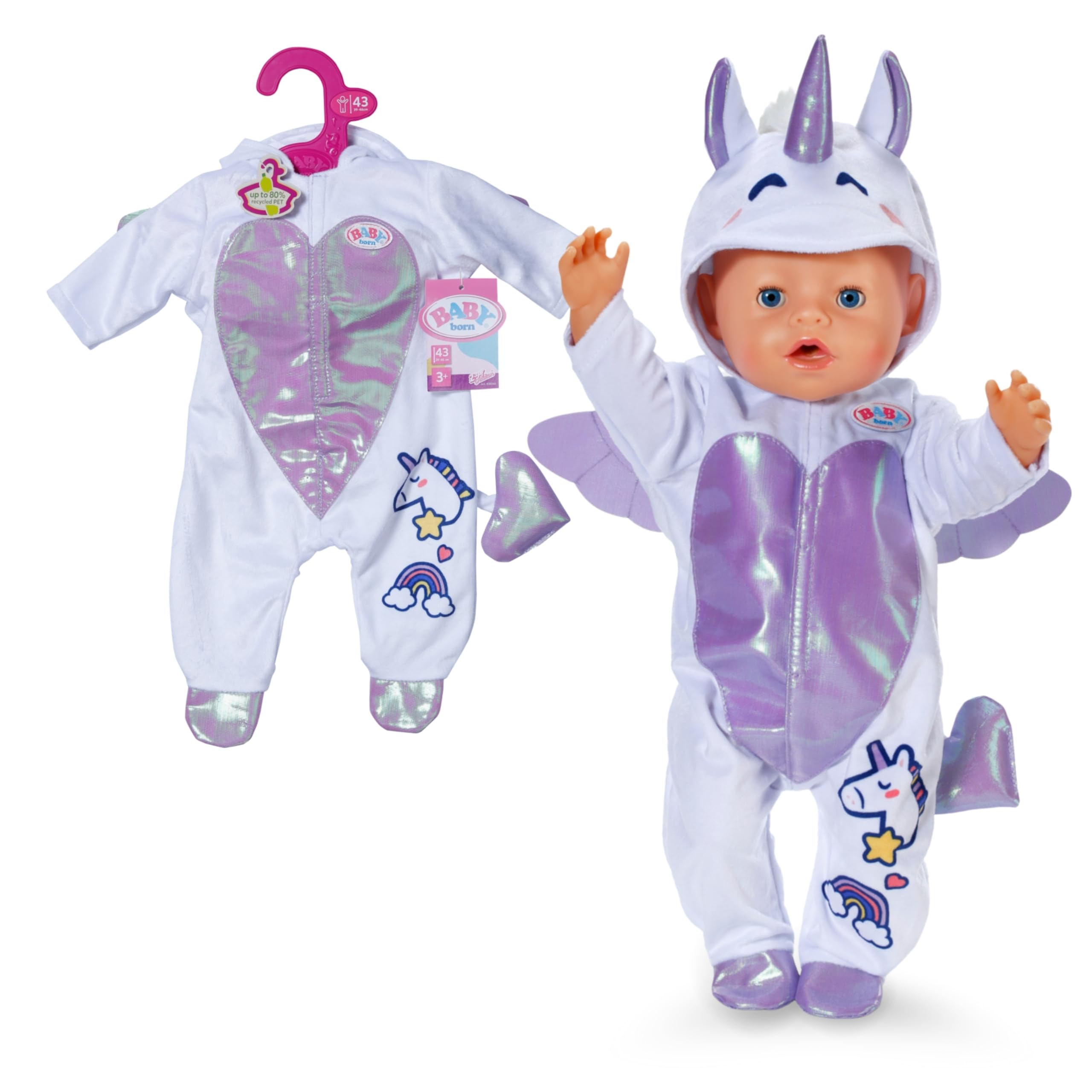 baby-born-einhorn-strampler-f-r-43-cm-puppen-mit-kapuze image 1