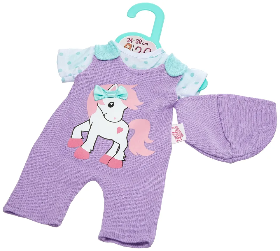 dolly-moda-870617-strickstrampler-mit-m-tze-puppenkleidung-34-38-cm-einhorn image 1