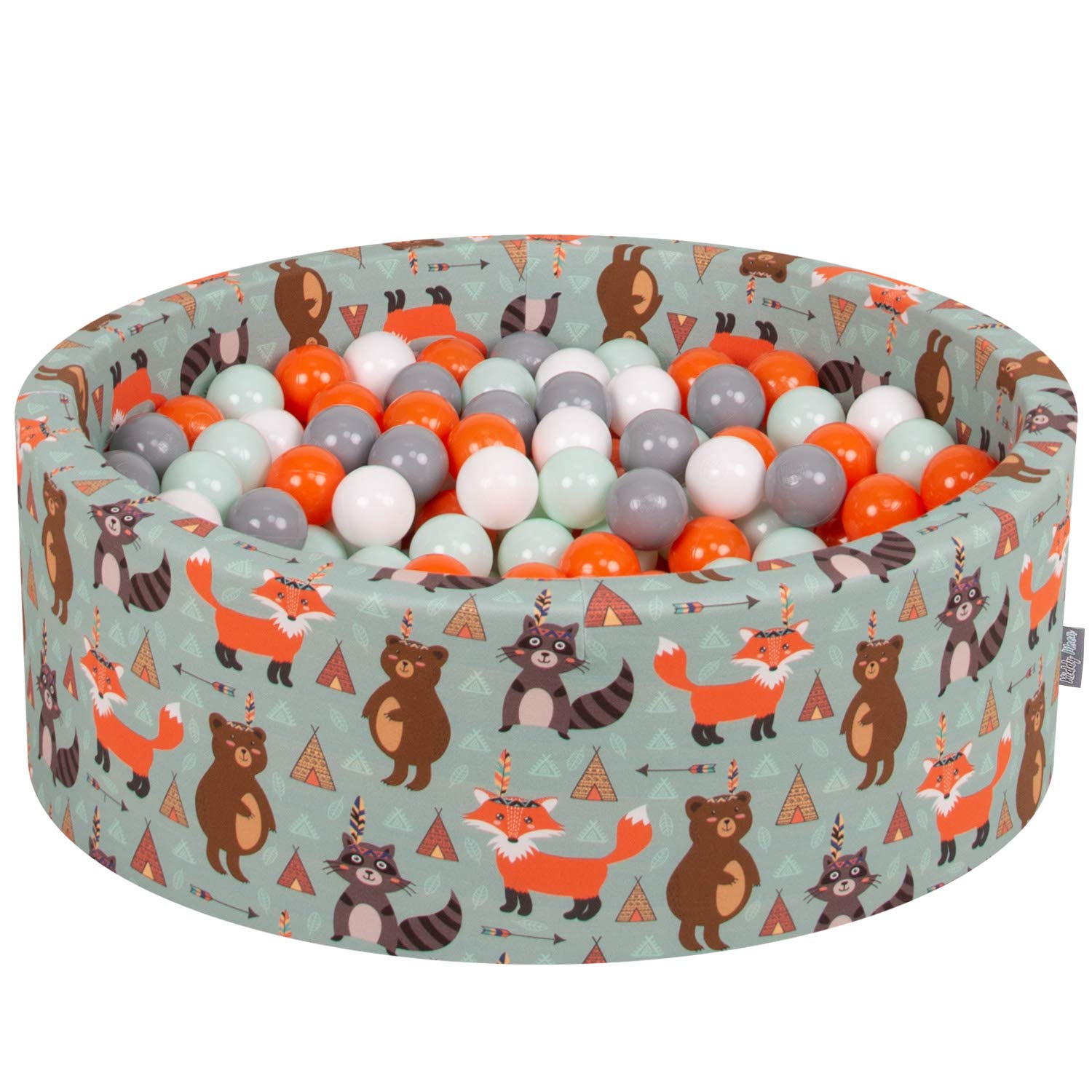 kiddymoon-b-llebad-rund-90x30-cm-mit-200-b-llen-7-cm-f-chse-gr-n image 1