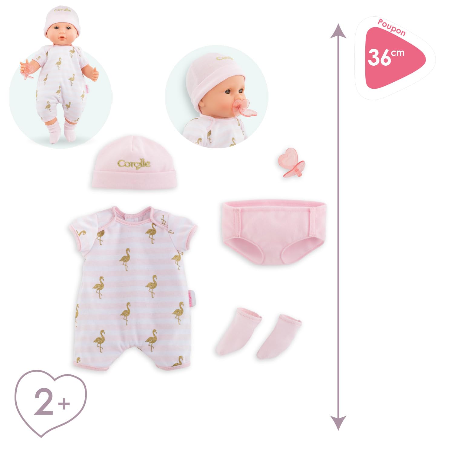 corolle-mon-grand-poupon-9000140550-5-tlg-babykleidungsset-mit-schnuller-f-r-36- image 3
