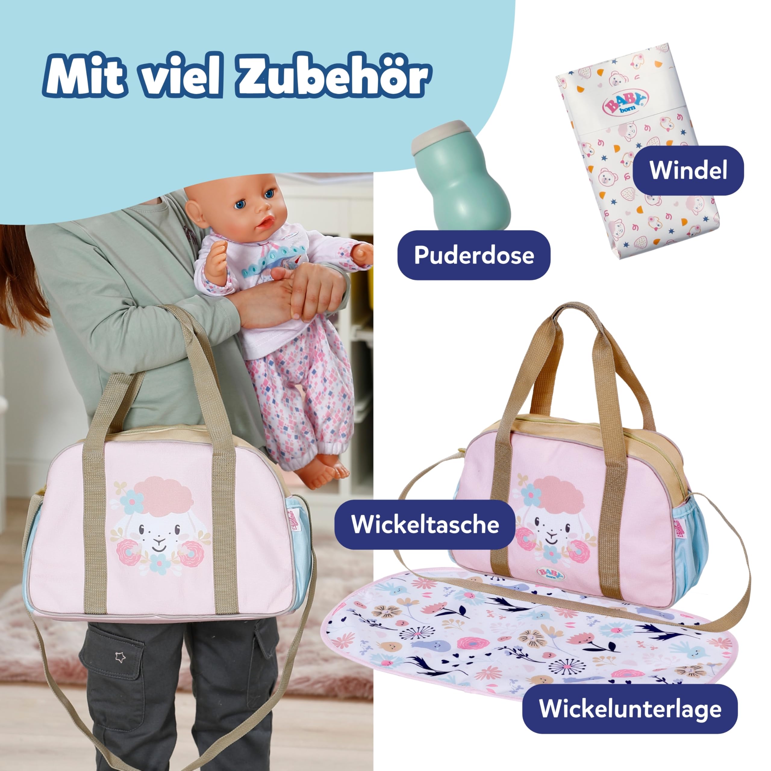 baby-born-wickeltasche-blumen-mit-zubeh-r-f-r-36-und-43-cm-puppen image 3
