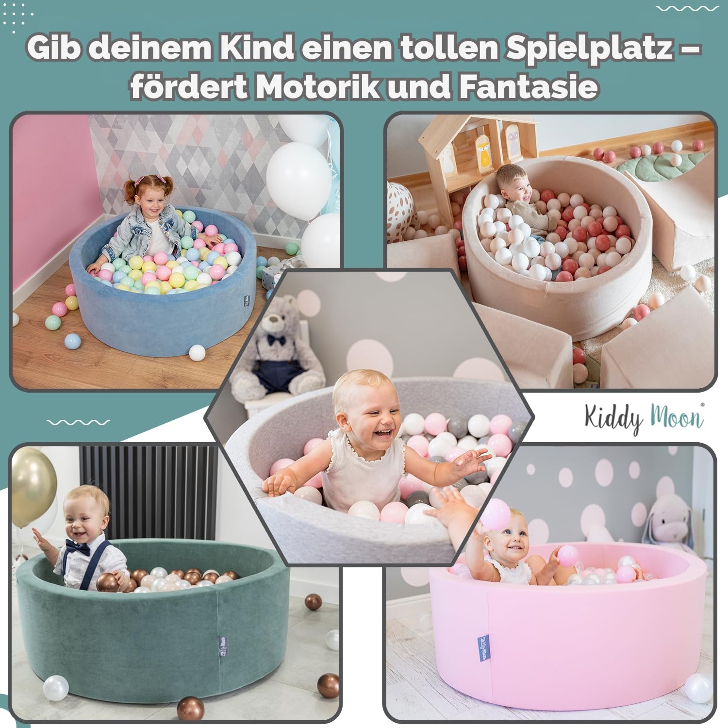 kiddymoon-b-llebad-90x30-cm-mit-200-b-llen-7-cm-hellgrau-bunt image 3