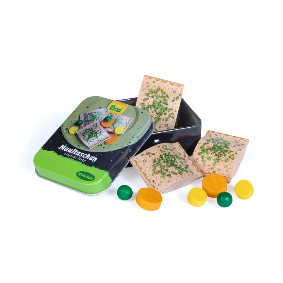 erzi-17185-maultaschen-in-der-dose-kaufladenspielzeug-aus-holz-9-teilig image 1