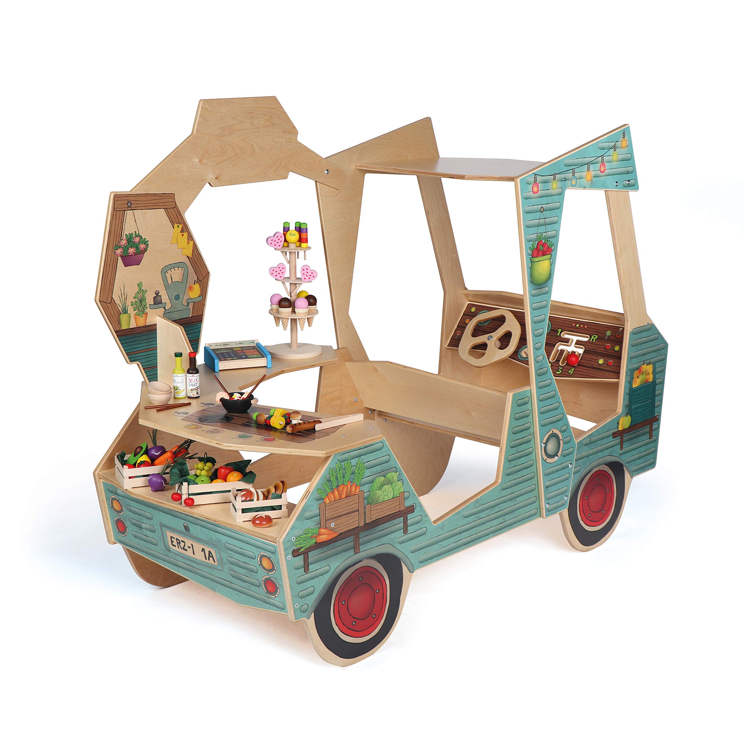 erzi-10046-foodtruck-kaufladen-spielzeug-aus-holz-xxl image 2