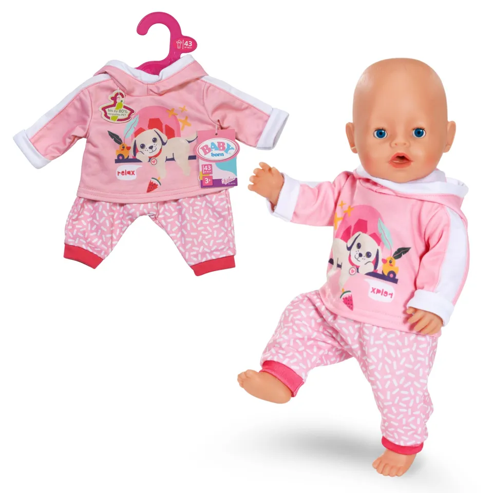 baby-born-jogginganzug-pink-mit-hoodie-puppenkleidung-f-r-43cm-puppen image 1