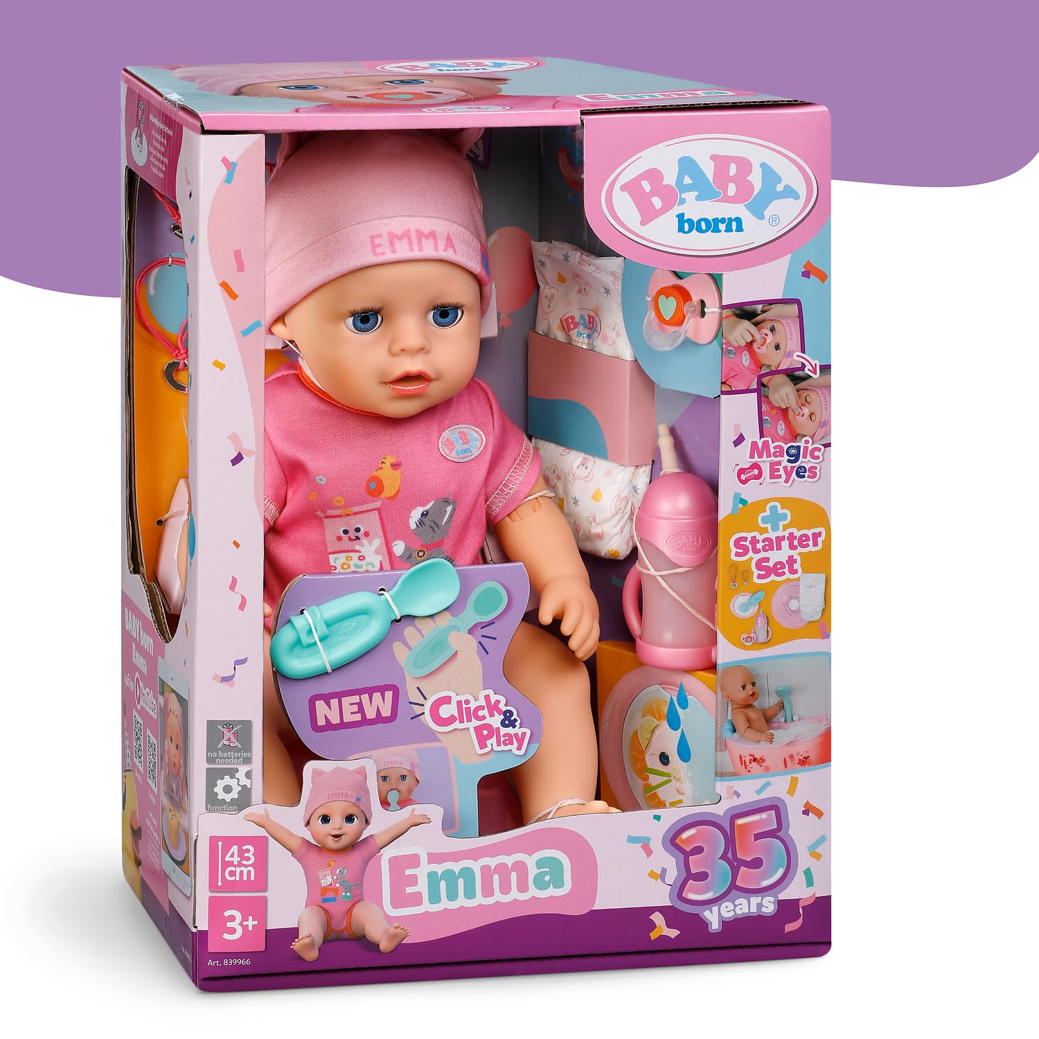 baby-born-emma-43-cm-babypuppe-mit-click-play-10-funktionen image 7