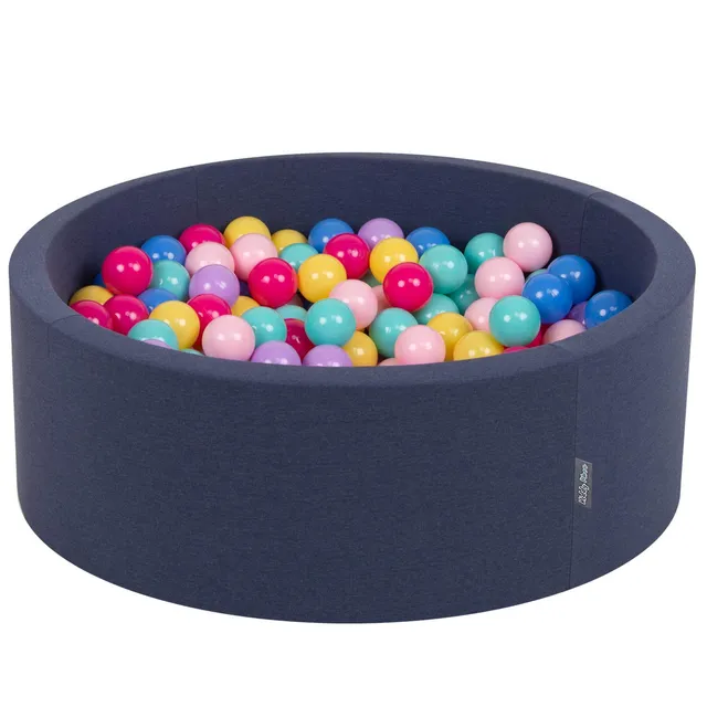 kiddymoon-b-llebad-rund-90x30-cm-mit-200-b-llen-7-cm-blau-dunkelpink-rosa-lila-h image 1
