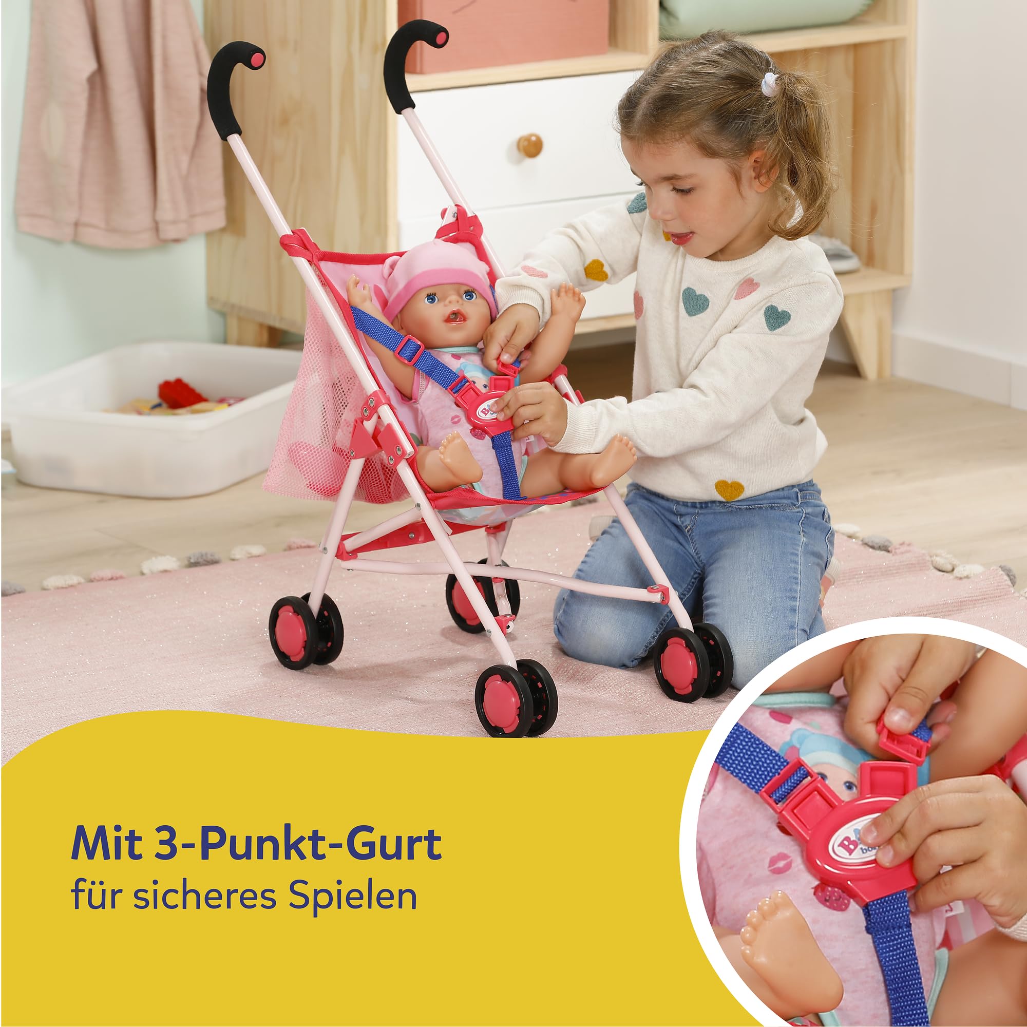 baby-born-puppenwagen-mit-tasche-in-pink-f-r-36-cm-und-43-cm-puppen image 4