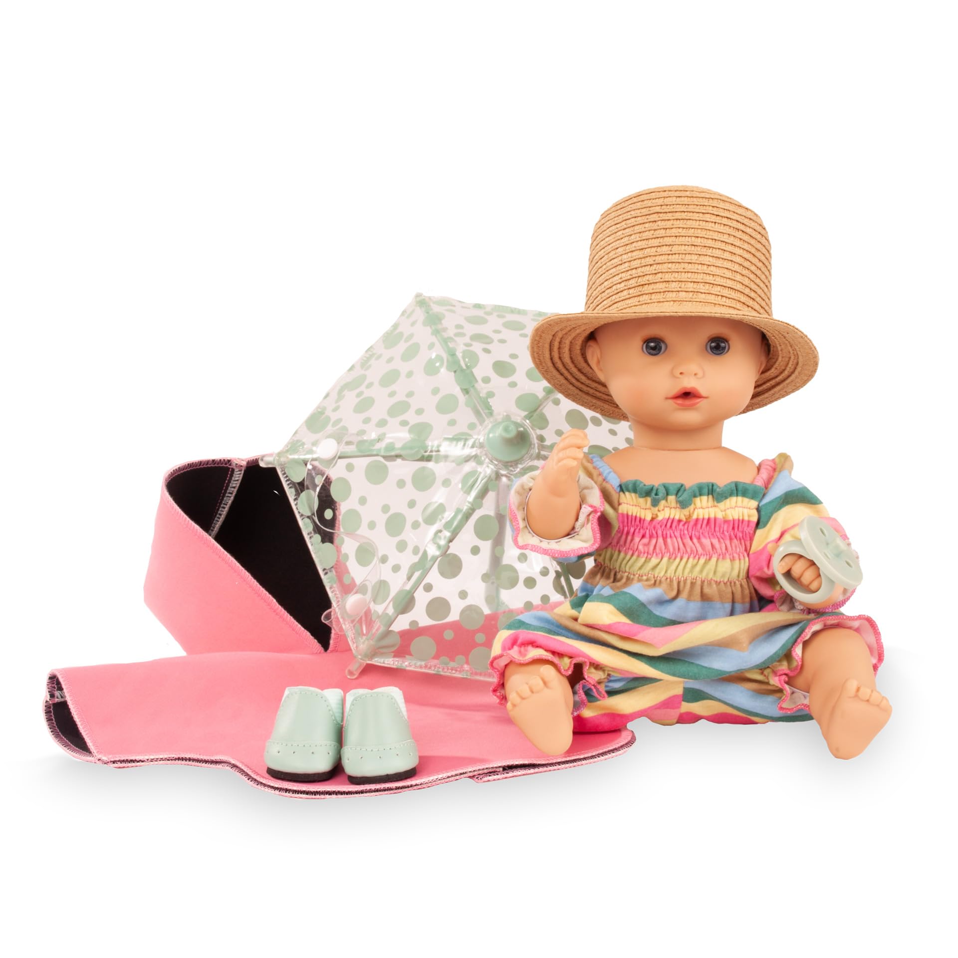 g-tz-sleepy-aquini-girl-every-season-badepuppe-33-cm-8-tlg-mit-regen-set image 1