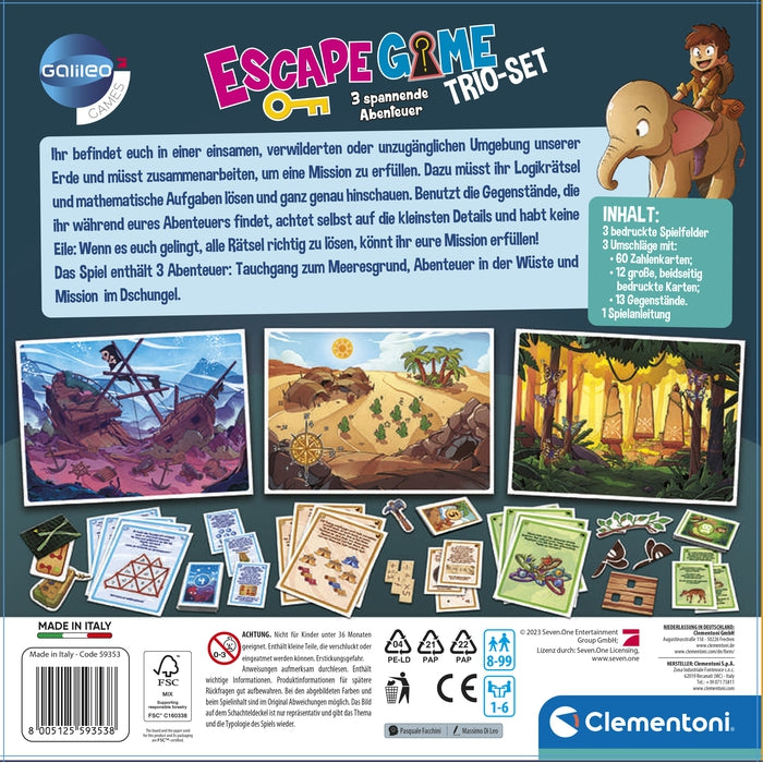 clementoni-galileo-games-escape-game-trio-set-3-wildnis-abenteuer-kartenspiel image 8