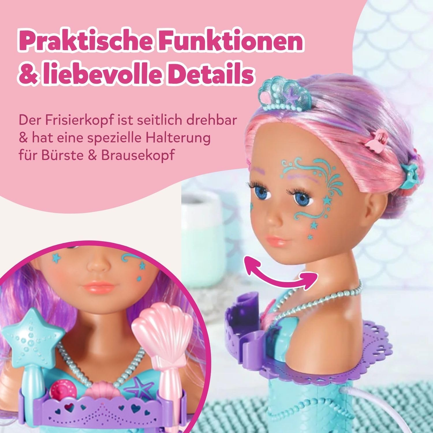 baby-born-stylingkopf-meerjungfrau-schmink-und-frisierkopf image 6