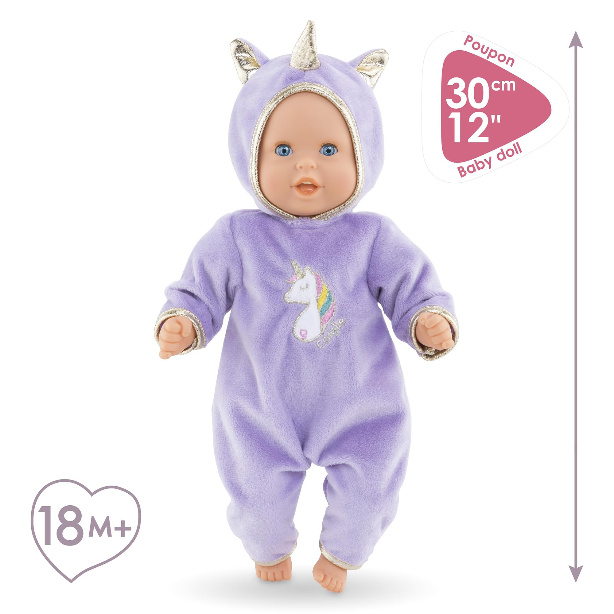 corolle-9000100490-mon-premier-poupon-calin-30-cm-weichk-rperpuppe-einhorn-mit-v image 3
