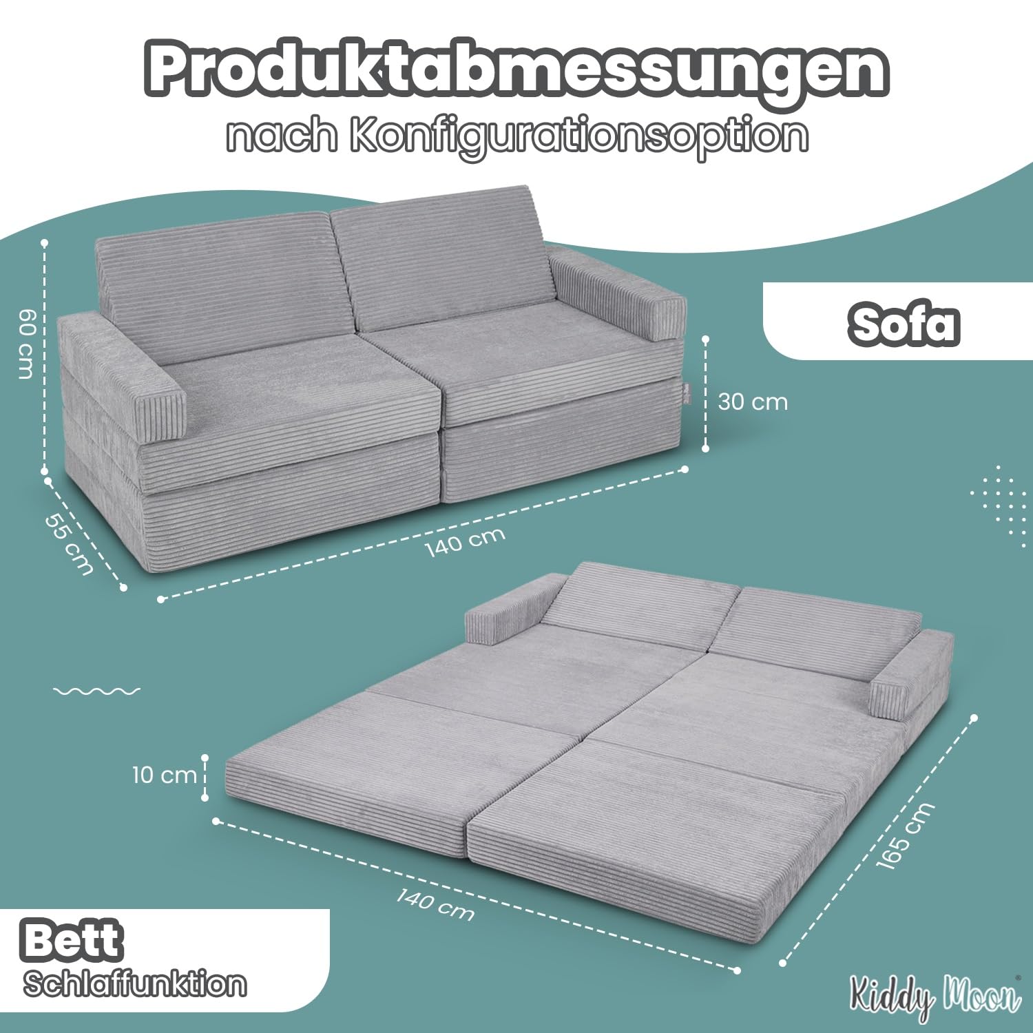 kiddymoon-kindersofa-spielsofa-aus-schaumstoff-faltbar-165x70x10-cm image 2