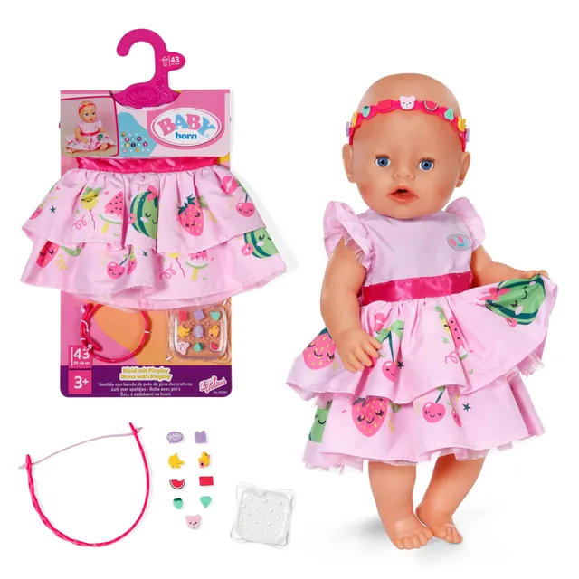 baby-born-kleid-mit-pins-und-haarband-puppenkleidung-f-r-43-cm-puppen image 1
