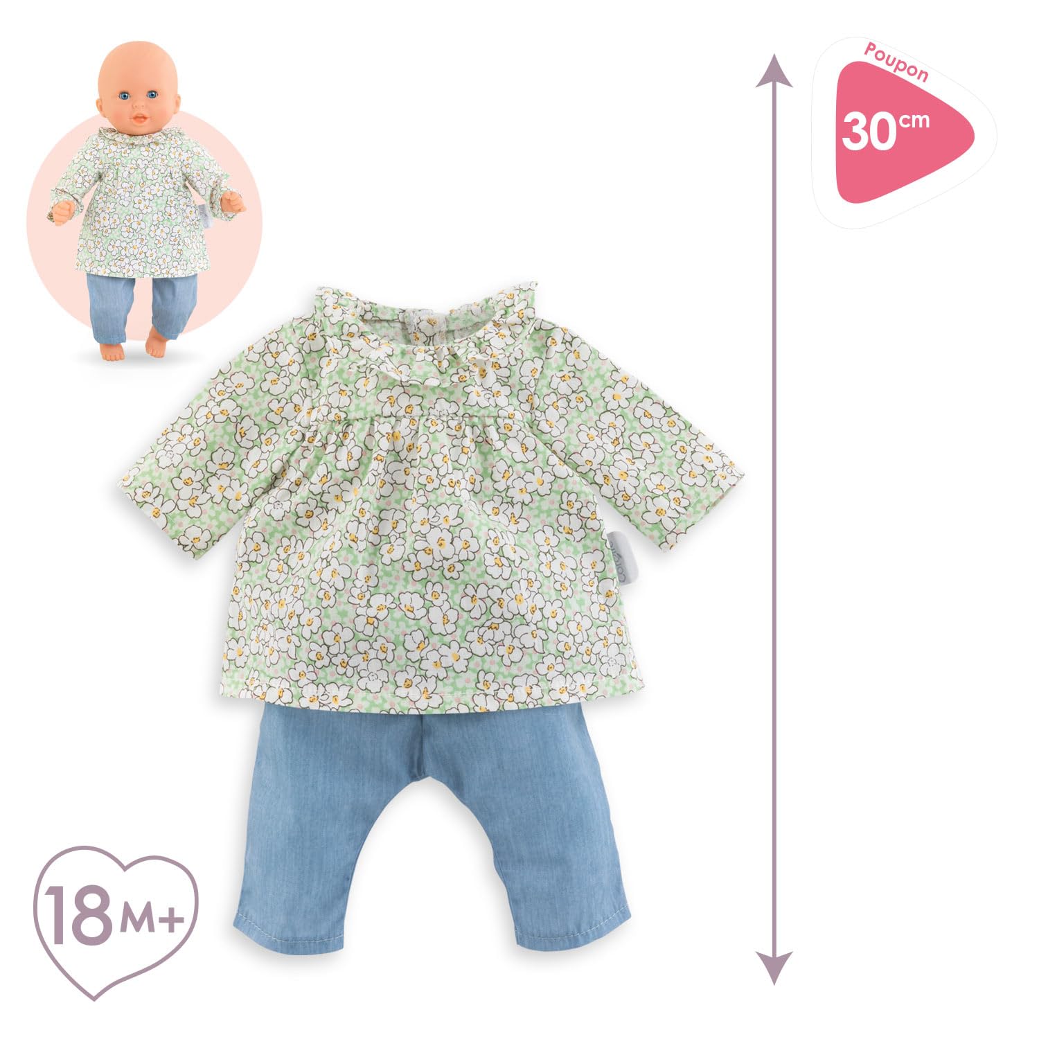corolle-9000110710-hose-und-bluse-set-f-r-30-cm-babypuppen-ab-18-monaten image 5
