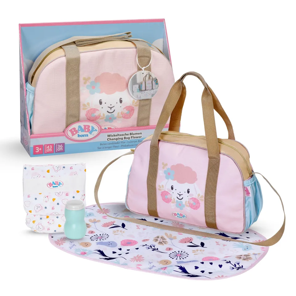 baby-born-wickeltasche-blumen-mit-zubeh-r-f-r-36-und-43-cm-puppen image 1