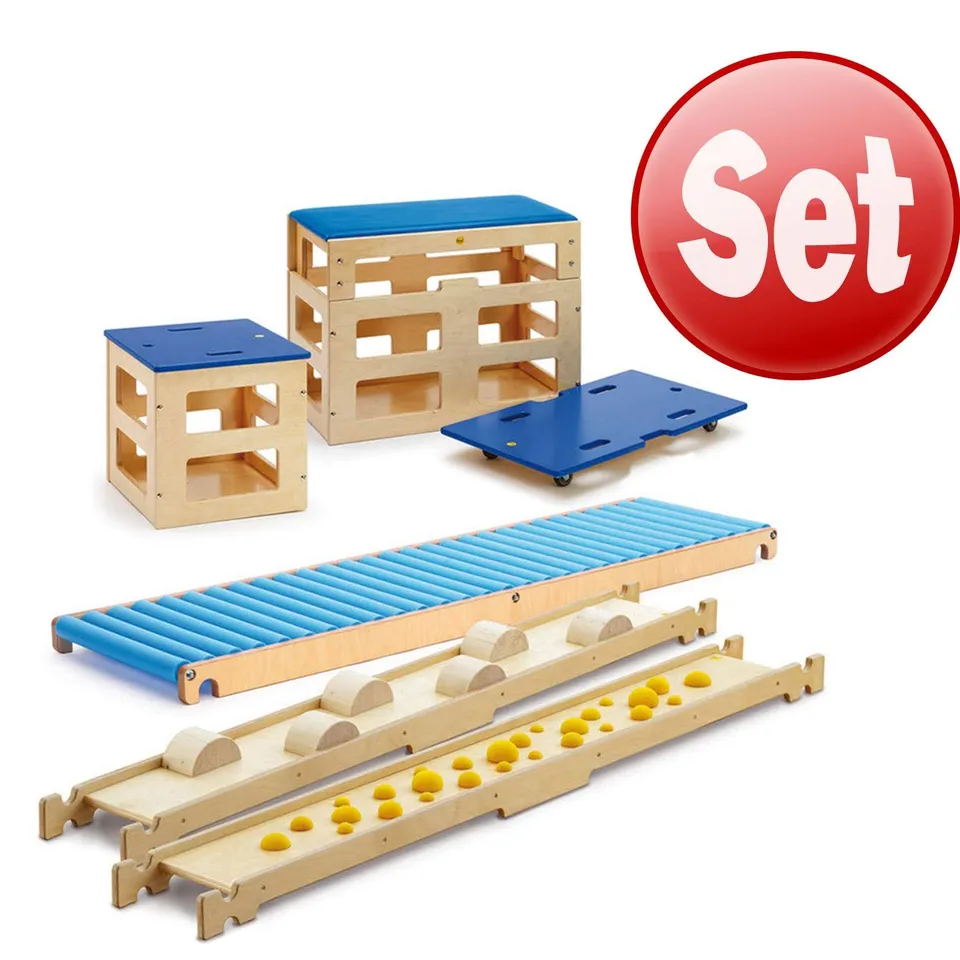 erzi-46390-balancierparcours-sportbox-aus-holz-set-f-r-sport-und-therapie image 1