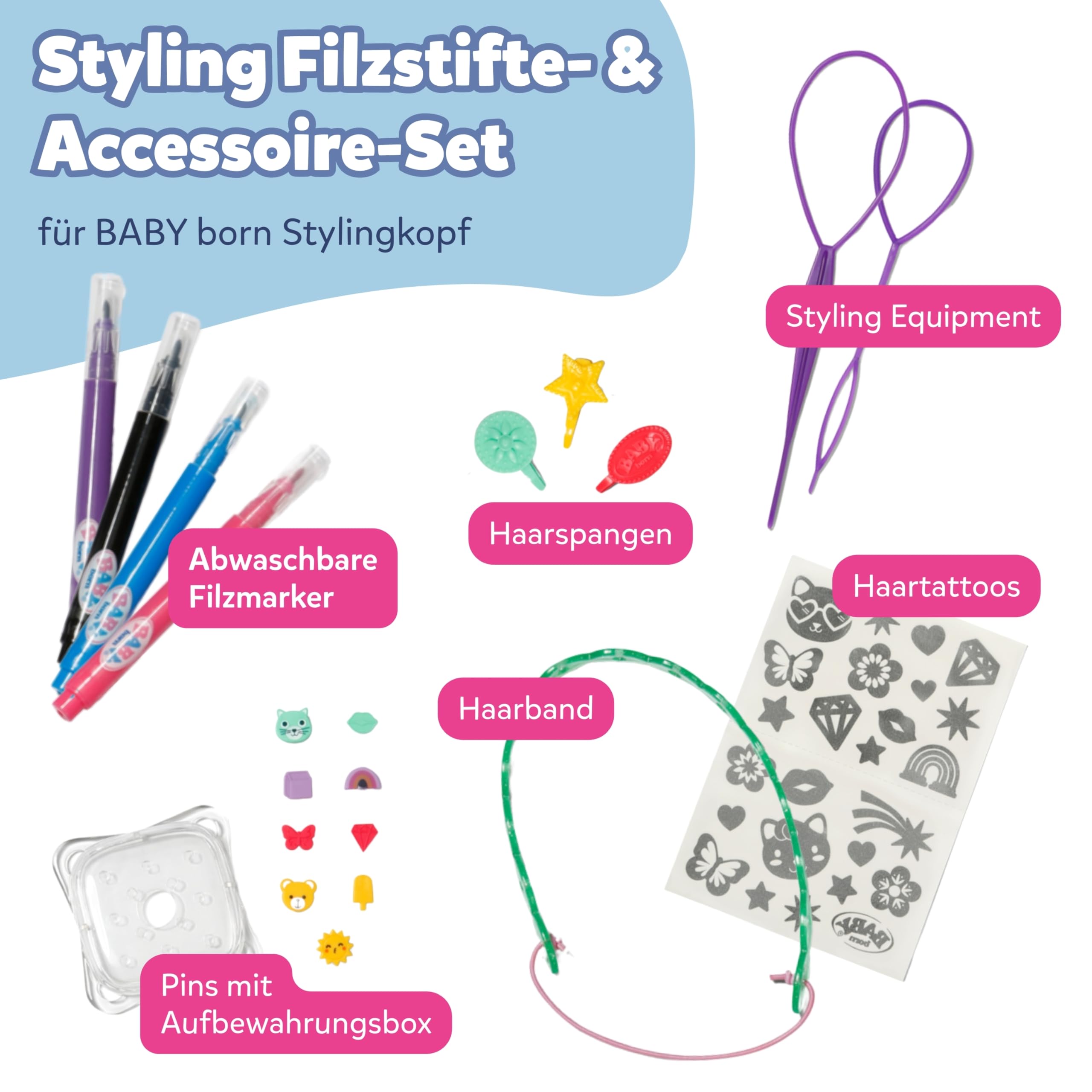 baby-born-styling-marker-zubeh-r-set-f-r-stylingk-pfe image 2