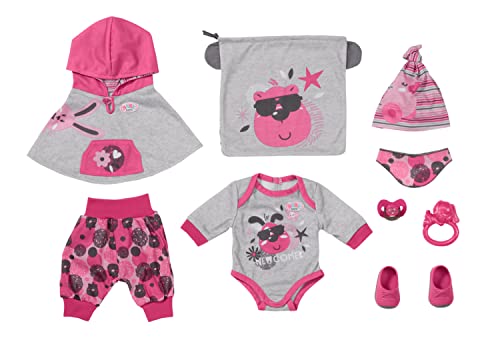 baby-born-erstausstattung-9-teiliges-bekleidungsset-grau-rosa-f-r-43-cm-puppen image 8