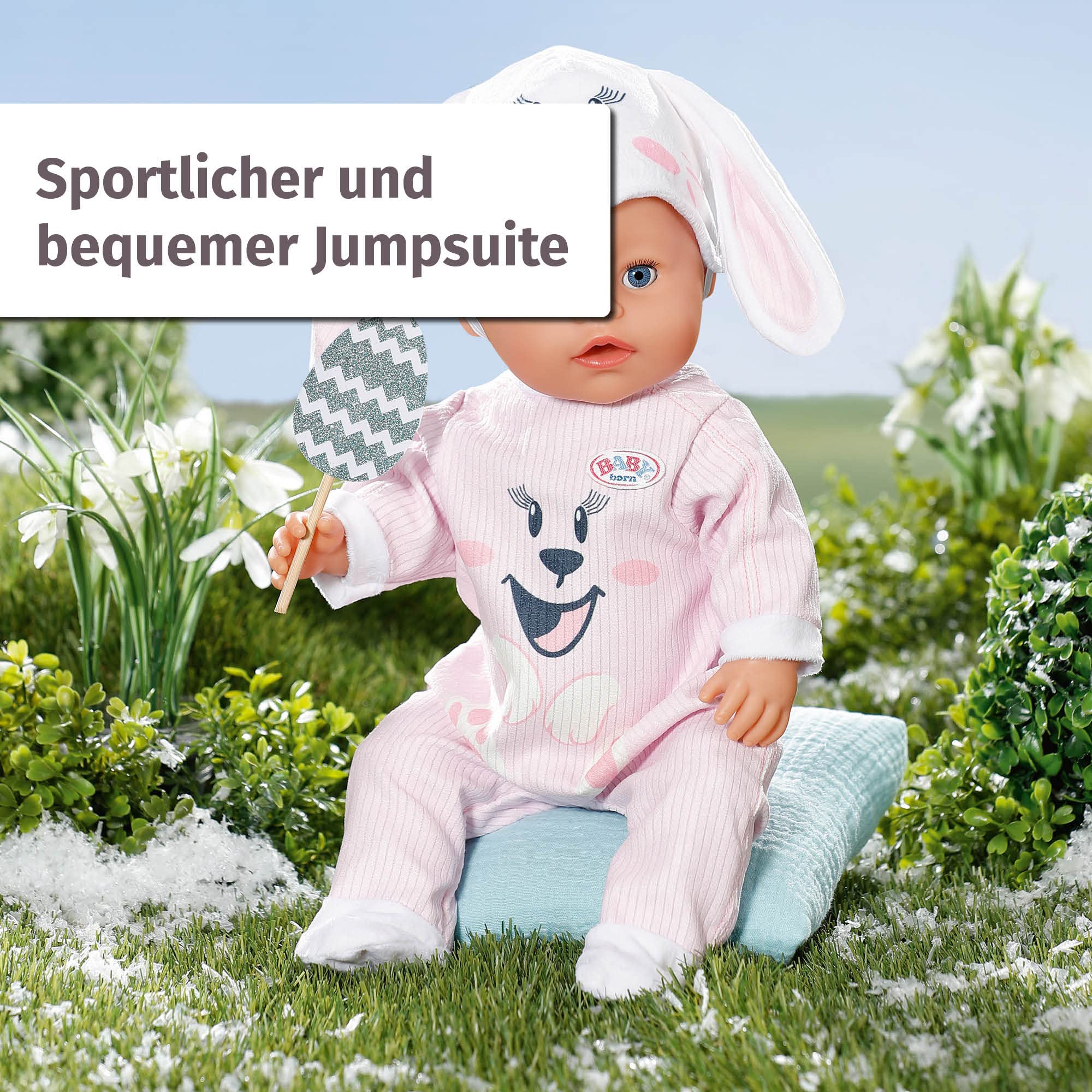 baby-born-hasen-strampler-puppenoverall-43-cm-mit-m-tze image 3