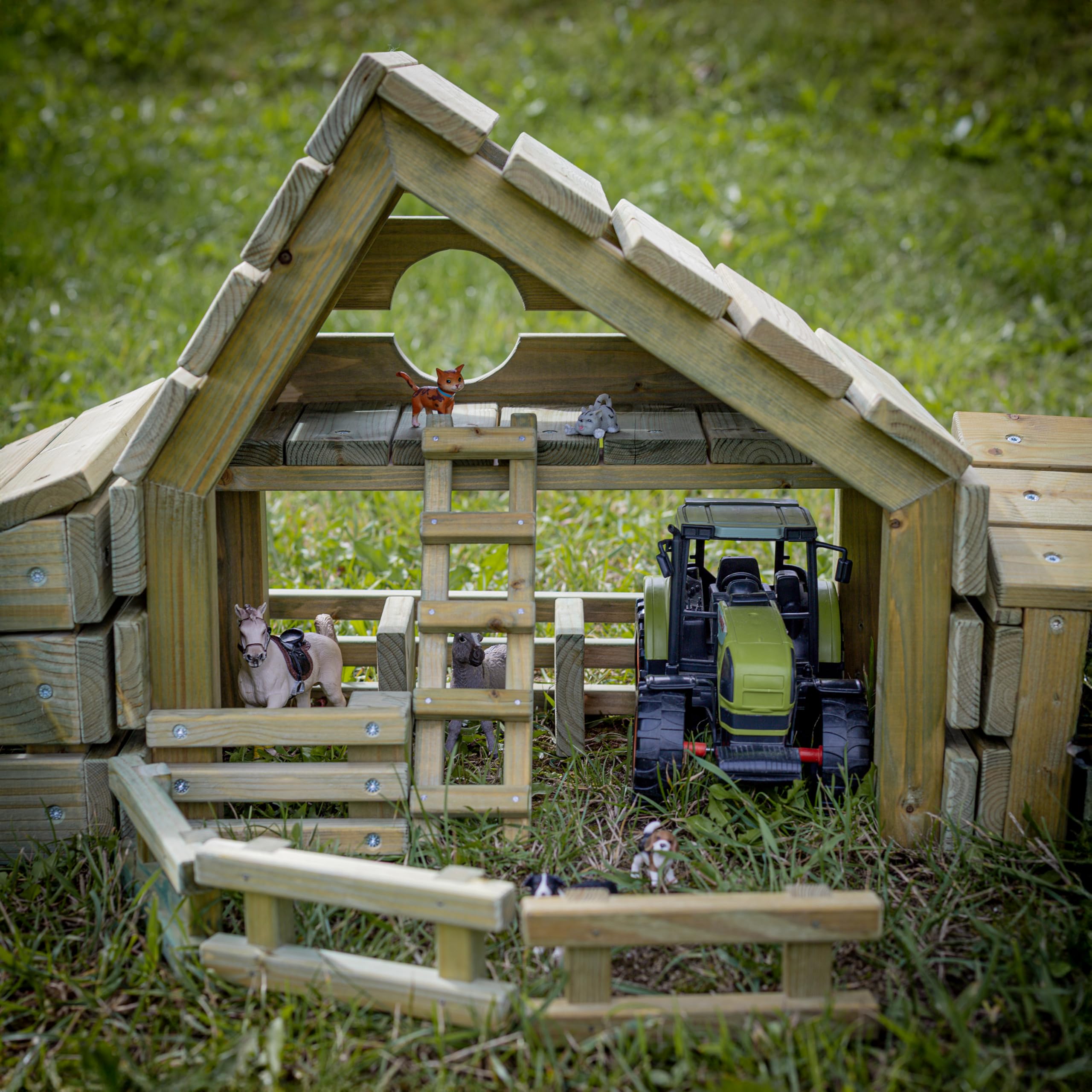 erzi-41028-bauernhof-outdoor-aus-holz-wetterbest-ndiges-rollenspiel-set-14-teili image 4