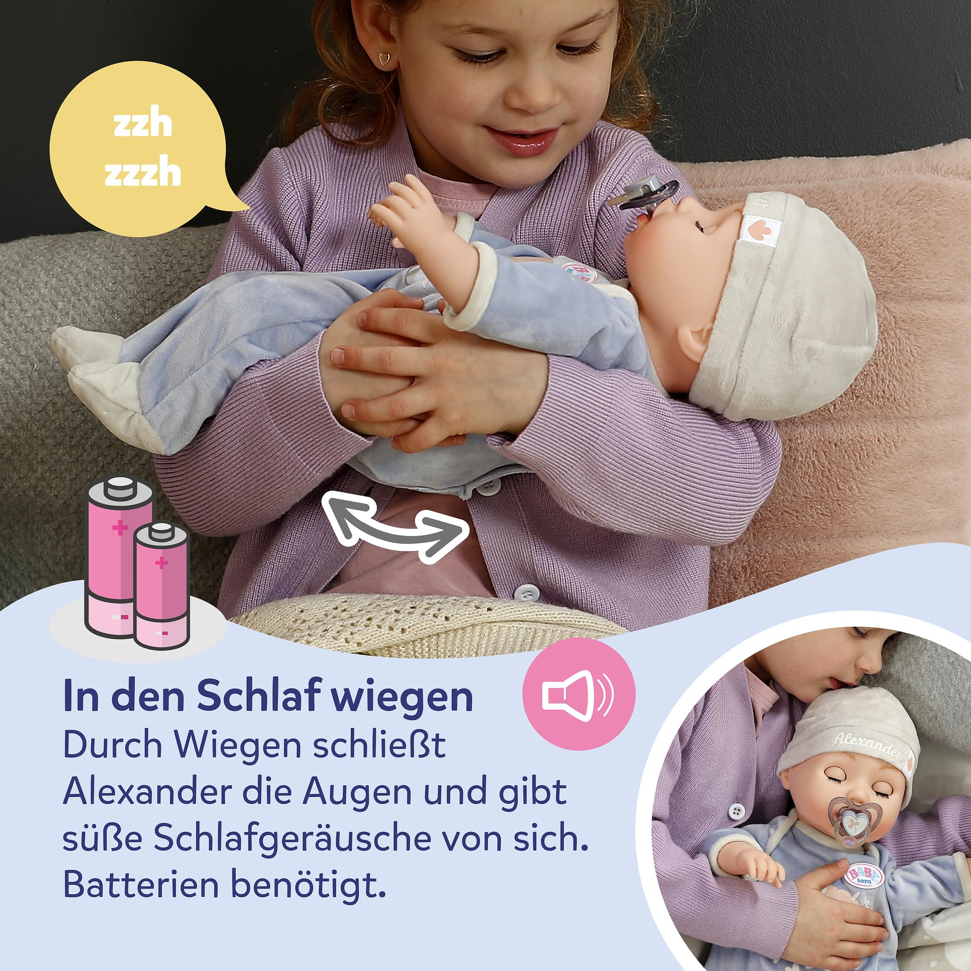 baby-born-alexander-43-cm-funktionspuppe-mit-7-elektronischen-funktionen-und-zub image 4